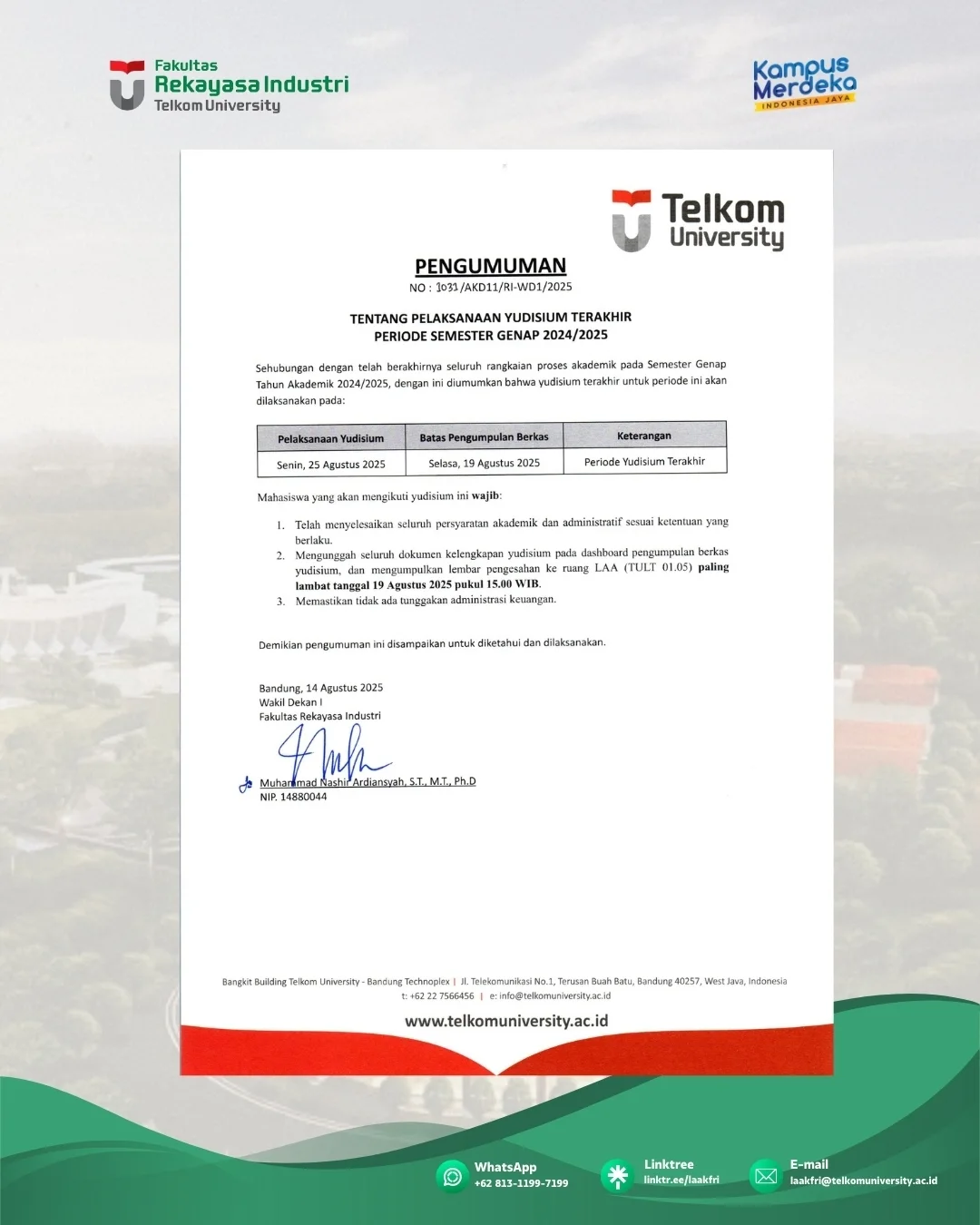 Pengumuman Yudisium Terakhir